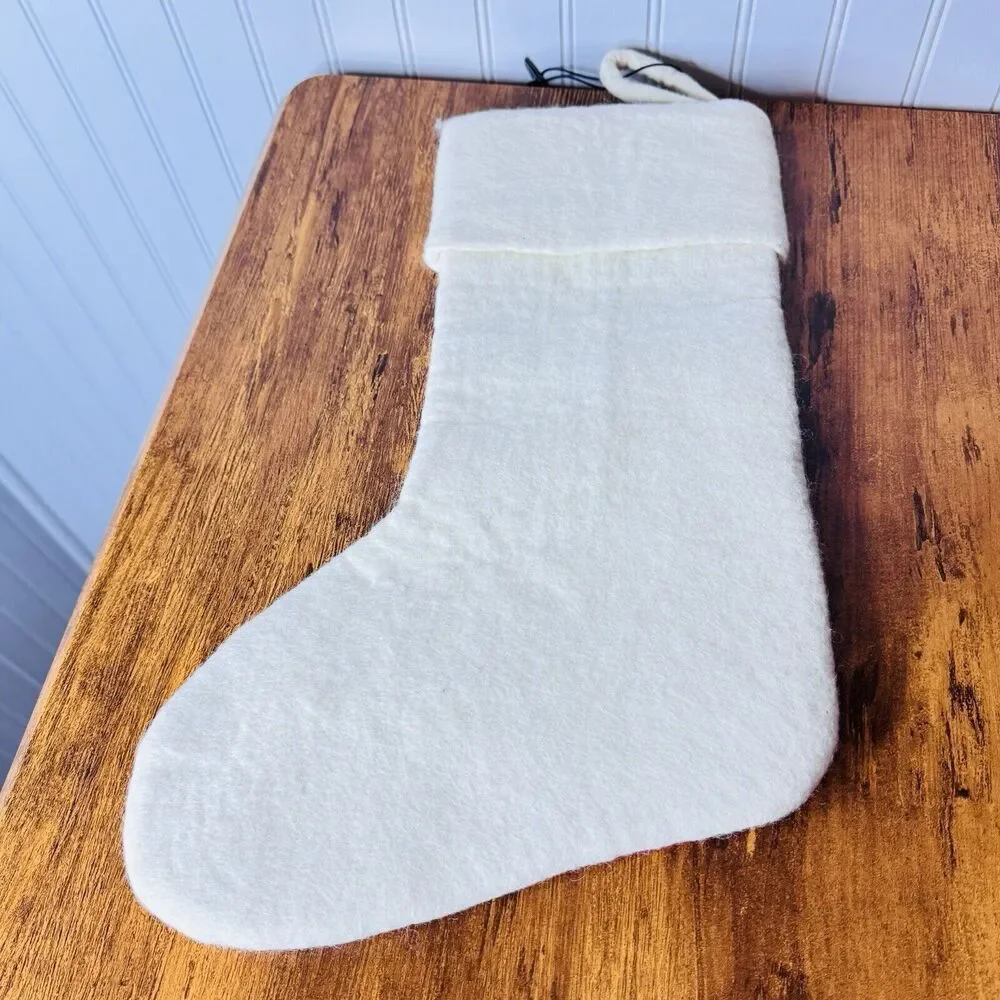 RICK West Elm SANTA Felted Christmas Stocking Holiday NWOT